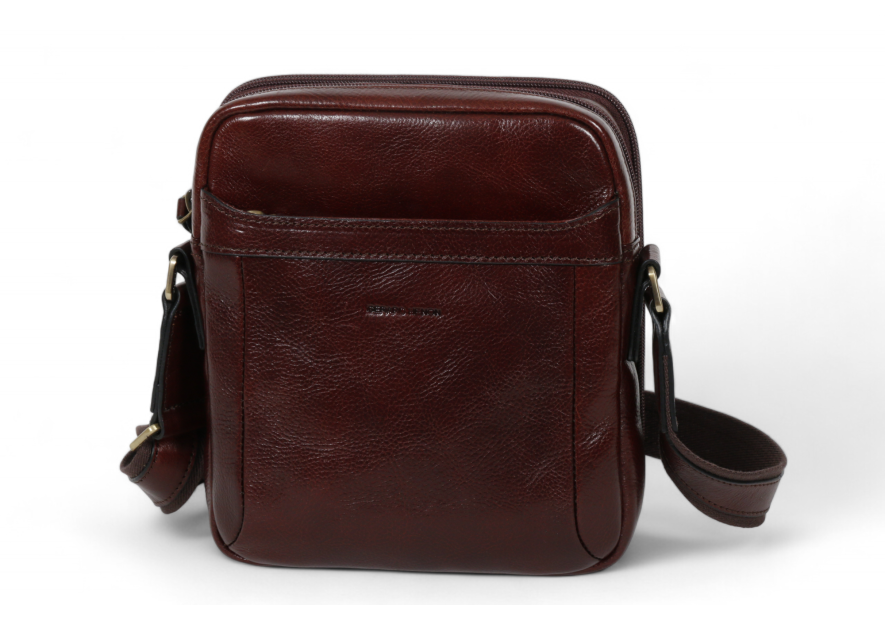 Gerard Henon 2270 - CUIR DE VACHETTE - MARRON sacoche porté travers henon sac h zip
