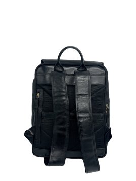 Gerard Henon 2269 - CUIR DE VACHETTE - NOIR sac à dos à rabat Loisirs