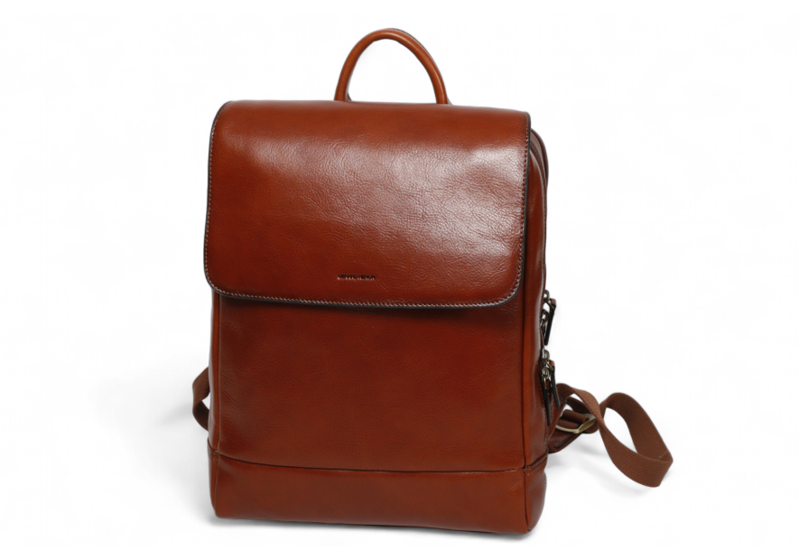 Gerard Henon 2269 - CUIR DE VACHETTE - MARRON sac à dos à rabat Loisirs