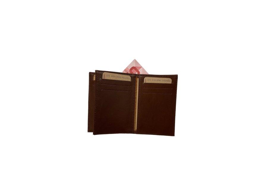 Les Ateliers Foures 970 - CUIR DE VACHETTE - COGNAC les ateliers foures-baroudeur-porte papiers porte cartes