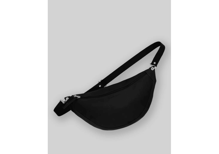 Les Ateliers Foures B124 - CUIR DE VACHETTE - NOIR les ateliers foures-baroudeuse-banane l Sacs à mains