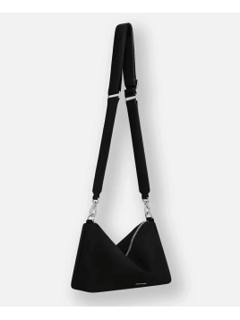 Les Ateliers Foures I326 - CUIR DE VACHETTE - NOIR sac bandoulière besace évasé iliade Sacs à mains