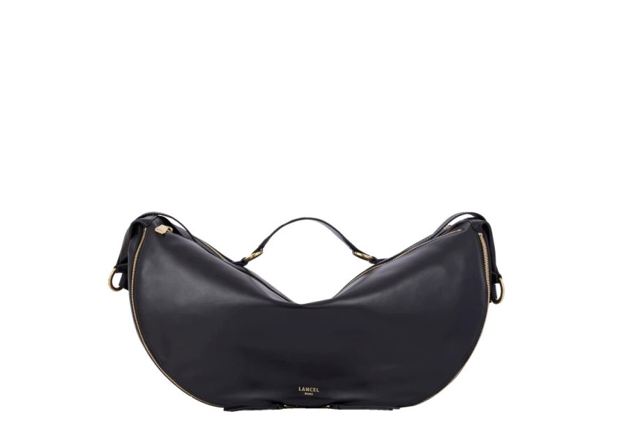 Lancel A12529 - CUIR DE VACHETTE - NOIR origami-porté épaule Sacs à mains