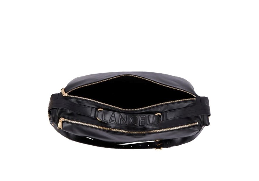 Lancel A12529 - CUIR DE VACHETTE - NOIR origami-porté épaule Sacs à mains