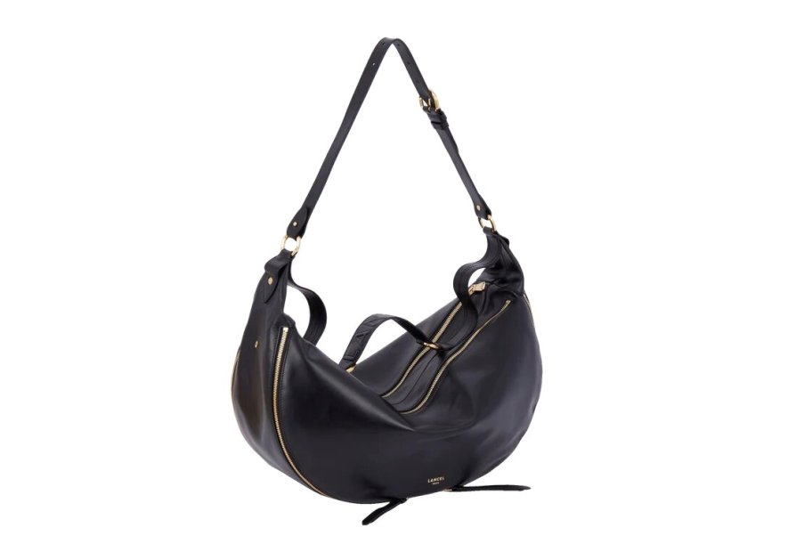Lancel A12529 - CUIR DE VACHETTE - NOIR origami-porté épaule Sacs à mains