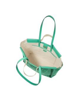 Lancel A12775 - RAPHIA/CUIR - EMERAUDE cabas porté épaule camille shopping