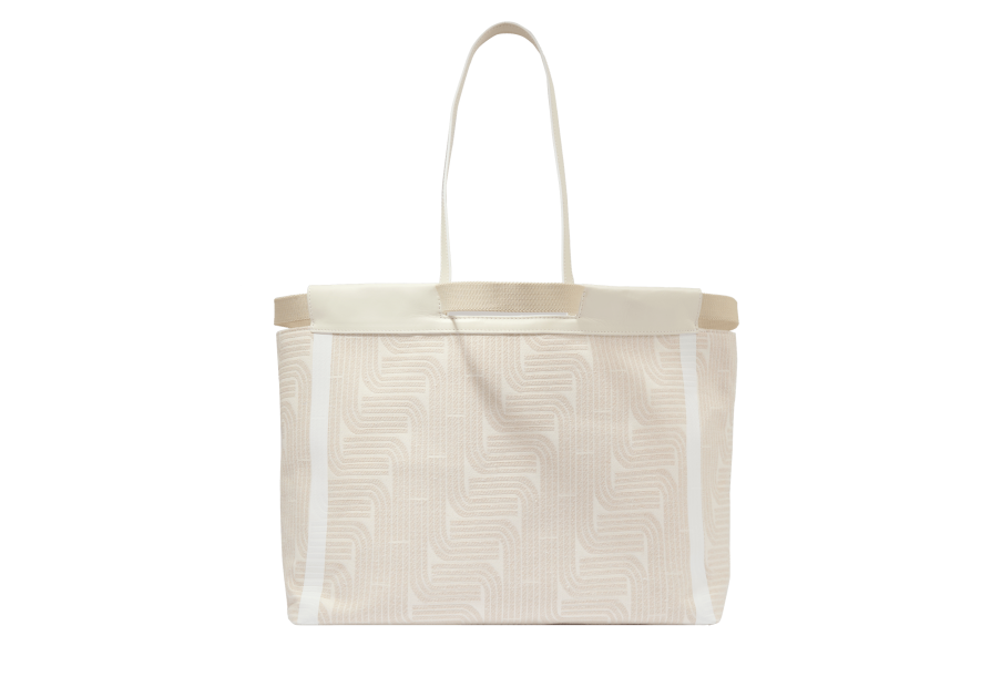 Lancel A12775 - RAPHIA/CUIR - NEIGE cabas porté épaule camille shopping