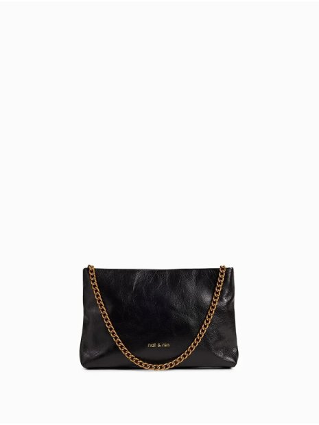 Nat & Nin MOLLY - CUIR DE VACHETTE - NOIR nat&nin - molly - pochette chaine sacs-a-mains