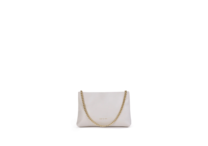 Nat & Nin MOLLY - CUIR DE VACHETTE - BLANC nat&nin - molly - pochette chaine Sacs à mains