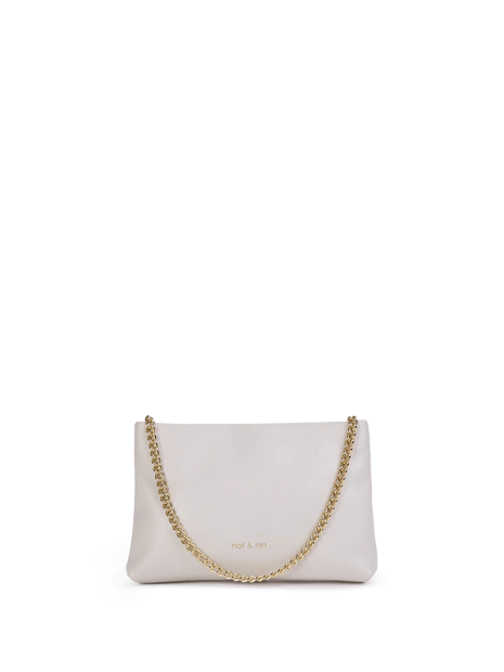 Nat & Nin MOLLY - CUIR DE VACHETTE - BLANC nat&nin - molly - pochette chaine sacs-a-mains