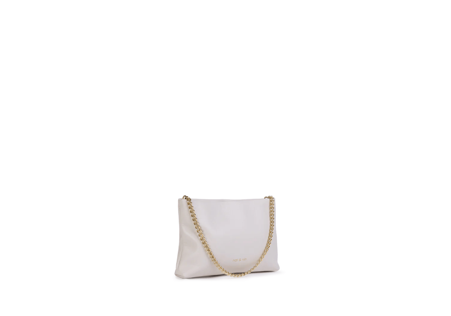 Nat & Nin MOLLY - CUIR DE VACHETTE - BLANC nat&nin - molly - pochette chaine Sacs à mains