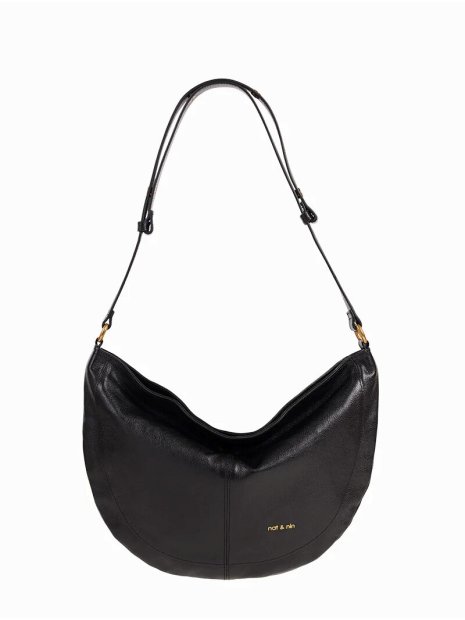 Nat & Nin RODEO - CUIR DE VACHETTE - NOIR sac besace demi lune rodéo sacs-a-mains