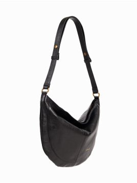 Nat & Nin RODEO - CUIR DE VACHETTE - NOIR sac besace demi lune rodéo Sacs à mains