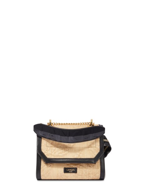 Lancel A12788 - RAPHIA/CUIR - NOIR lancel-ninon-sac a rabat s sacs-a-mains
