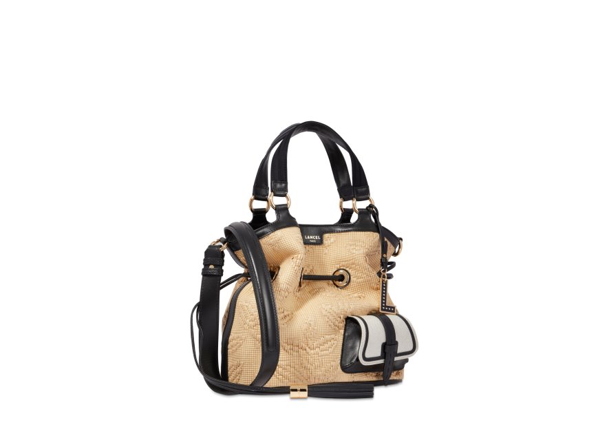 Lancel A12798 - RAPHIA/CUIR - NOIR lancel-premier flirt- sac seau m Sacs à mains