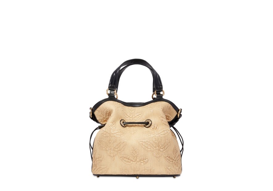 Lancel A12798 - RAPHIA/CUIR - NOIR lancel-premier flirt- sac seau m Sacs à mains