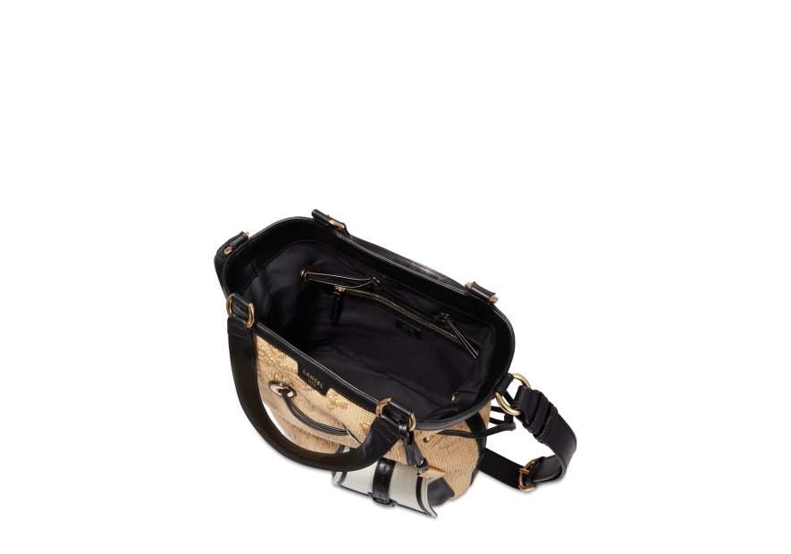 Lancel A12798 - RAPHIA/CUIR - NOIR lancel-premier flirt- sac seau m Sacs à mains
