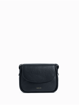 Nat & Nin EMIKO - CUIR DE VACHETTE - NOIR nat et nin - emiko- porté travers Sacs à mains