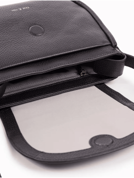 Nat & Nin EMIKO - CUIR DE VACHETTE - NOIR nat et nin - emiko- porté travers Sacs à mains