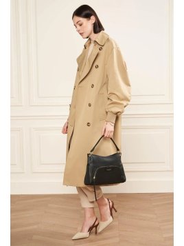 Lancaster 529-86 - CUIR DE VACHETTE - NOIR dune - sac besace carré Sacs à mains