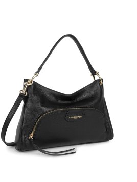 Lancaster 529-86 - CUIR DE VACHETTE - NOIR dune - sac besace carré Sacs à mains