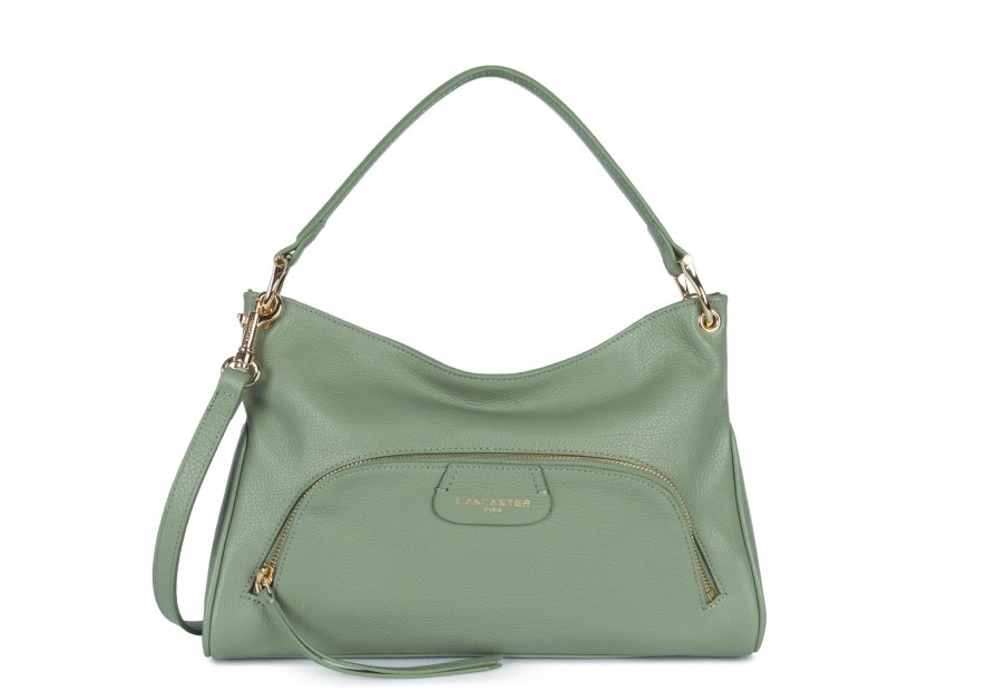 Lancaster 529-86 - CUIR DE VACHETTE - JADE dune - sac besace carré Sacs à mains