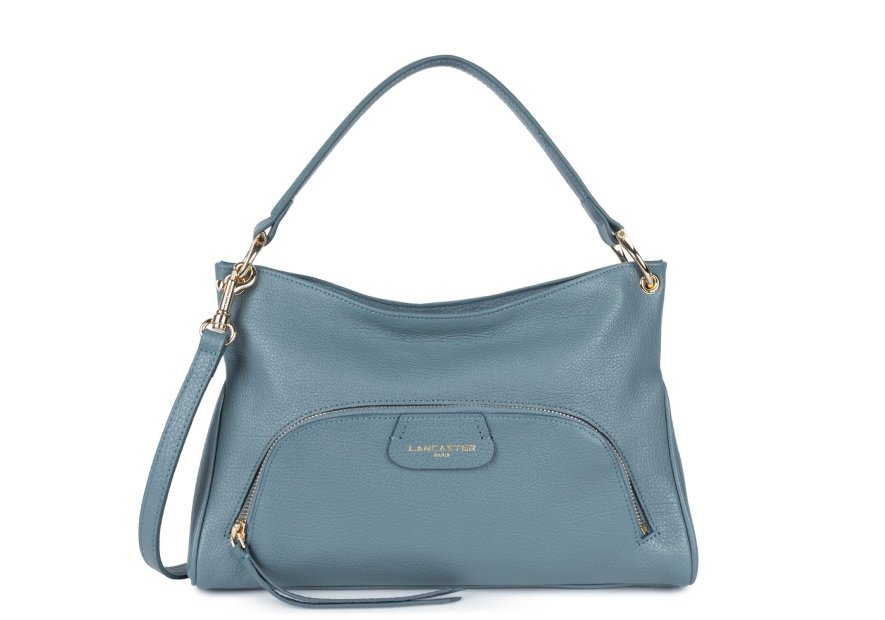 Lancaster 529-86 - CUIR DE VACHETTE - BLEU dune - sac besace carré Sacs à mains