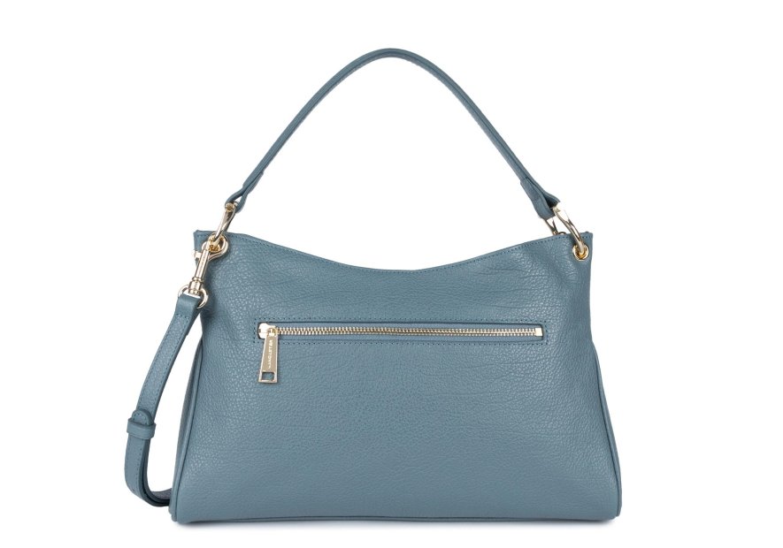 Lancaster 529-86 - CUIR DE VACHETTE - BLEU dune - sac besace carré Sacs à mains