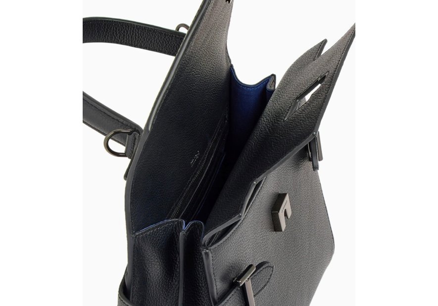 Le Tanneur TEMI1014 - CUIR DE VACHETTE - NO sac à main double rabat taille m Sacs à mains