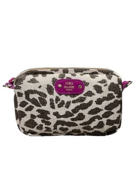 Mila Louise TROTT LP - TOILE/CUIR - CASSIS pochette trott lp Sacs à mains