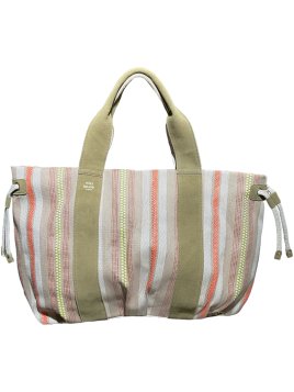 Mila Louise PRUDYA RAY - TOILE/CUIR - KAKI mila louise-prudya ray-cabas shopping