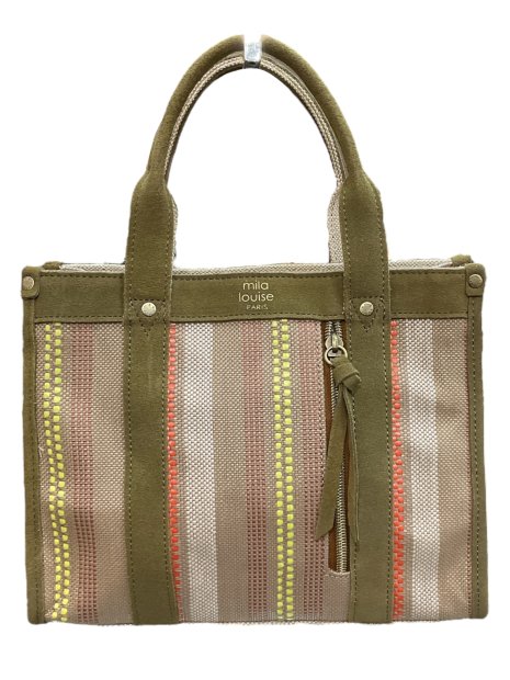 Mila Louise PRUDEA RAY - TOILE/CUIR - KAKI mila louise-prudea ray-cabas pm sacs-a-mains
