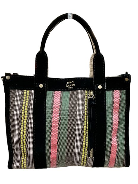 Mila Louise PRUDEA RAY - TOILE/CUIR - NOIR mila louise-prudea ray-cabas pm sacs-a-mains