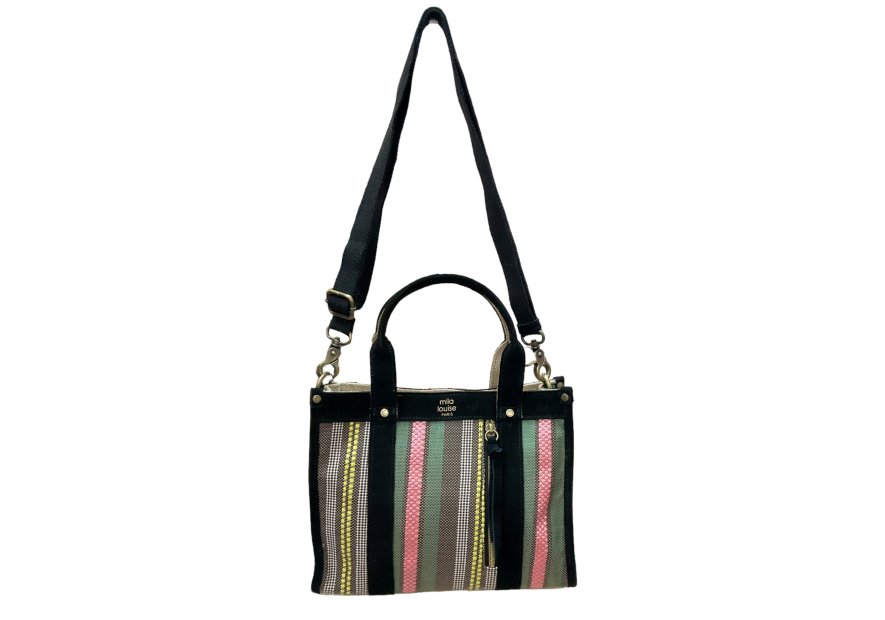 Mila Louise PRUDEA RAY - TOILE/CUIR - NOIR mila louise-prudea ray-cabas pm Sacs à mains