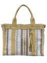 Mila Louise PRUDEA RAY - TOILE/CUIR - GOLD mila louise-prudea ray-cabas pm sacs-a-mains