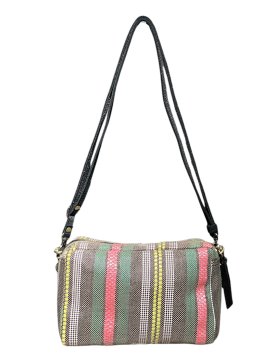 Mila Louise MAMA RAY - TOILE/CUIR - NOIR mila louise-mama ray-porté travers Sacs à mains