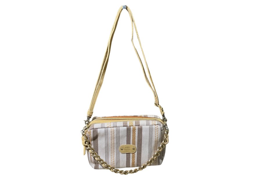 Mila Louise MAMA RAY - TOILE/CUIR - GOLD mila louise-mama ray-porté travers Sacs à mains