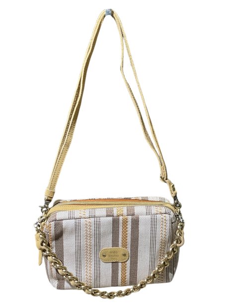 Mila Louise MAMA RAY - TOILE/CUIR - GOLD mila louise-mama ray-porté travers sacs-a-mains