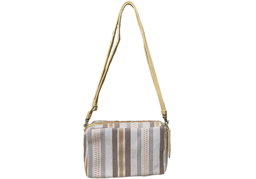 Mila Louise MAMA RAY - TOILE/CUIR - GOLD mila louise-mama ray-porté travers Sacs à mains