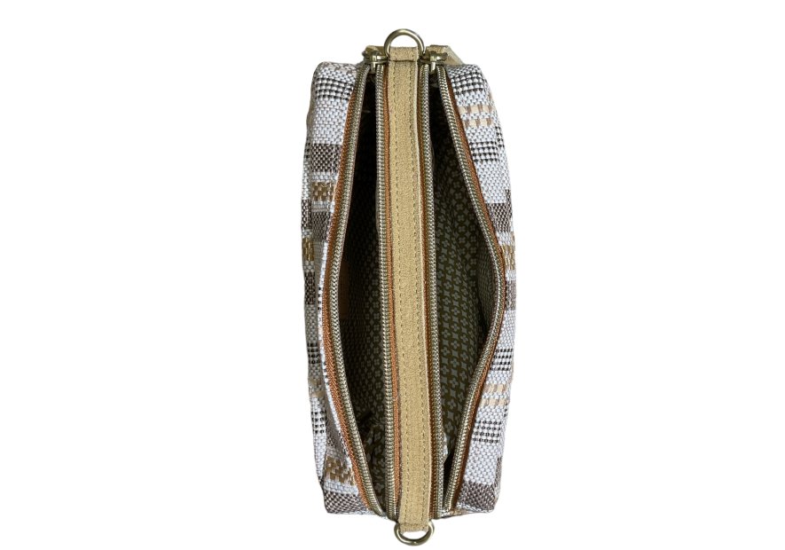 Mila Louise MAMA RAY - TOILE/CUIR - GOLD mila louise-mama ray-porté travers Sacs à mains