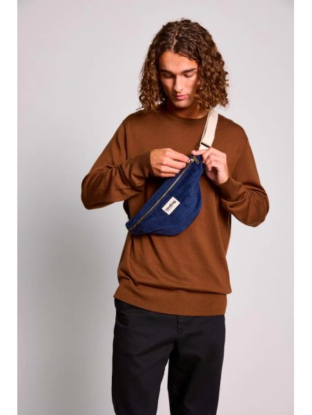 hindbag OLIVIA - COTON BIO - VELOUR MARI sac banane hindbag olivia Sacs à mains