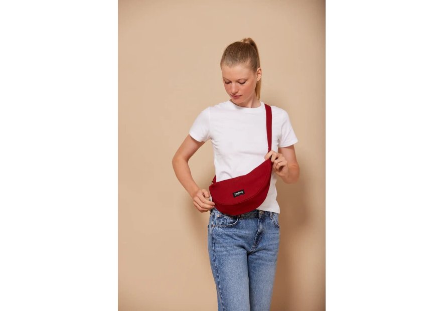 hindbag ANDREA - COTON BIO - TERACOTTA sac bandoulière demi lune andrea hindbag Sacs à mains