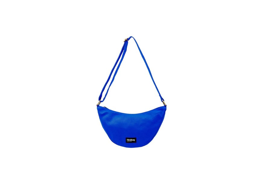 hindbag ANDREA - COTON BIO - BLEU ELECTR sac bandoulière demi lune andrea hindbag Sacs à mains