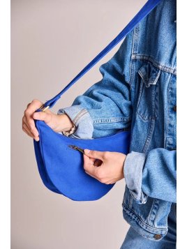 hindbag ANDREA - COTON BIO - BLEU ELECTR sac bandoulière demi lune andrea hindbag Sacs à mains