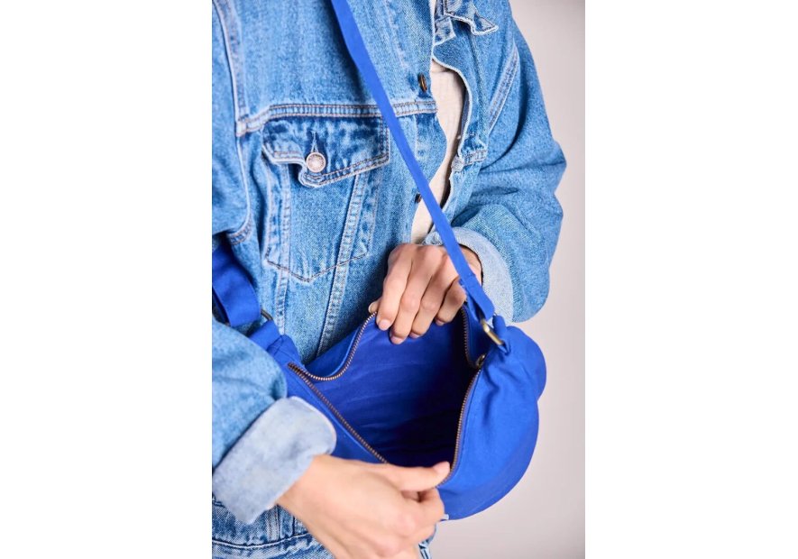 hindbag ANDREA - COTON BIO - BLEU ELECTR sac bandoulière demi lune andrea hindbag Sacs à mains