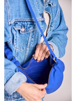 hindbag ANDREA - COTON BIO - BLEU ELECTR sac bandoulière demi lune andrea hindbag Sacs à mains