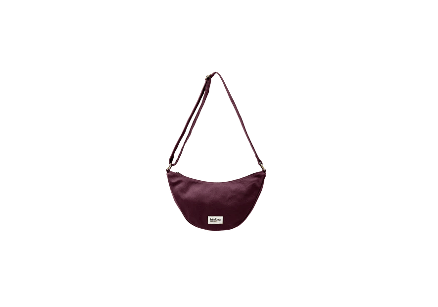 hindbag ANDREA - COTON BIO - PRUNE sac bandoulière demi lune andrea hindbag Sacs à mains