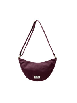 hindbag ANDREA - COTON BIO - PRUNE sac bandoulière demi lune andrea hindbag Sacs à mains