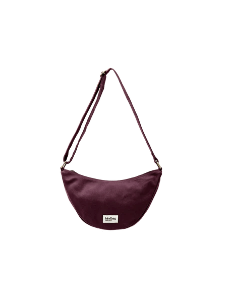 hindbag ANDREA - COTON BIO - PRUNE sac bandoulière demi lune andrea hindbag Sacs à mains