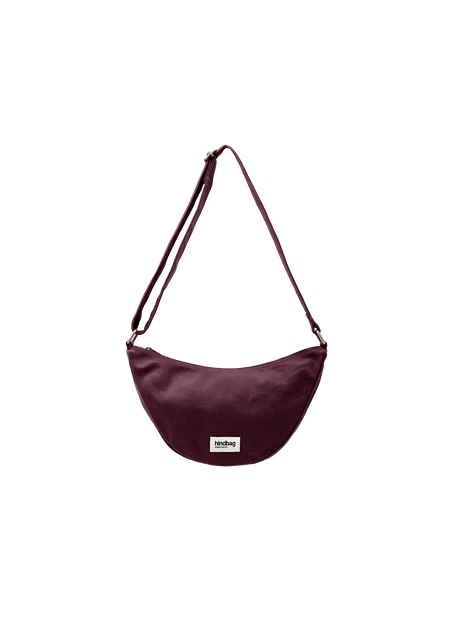 hindbag ANDREA - COTON BIO - PRUNE sac bandoulière demi lune andrea hindbag sacs-a-mains